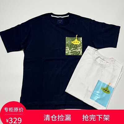 【adlib清仓店】ad-lib香港潮牌 男装PVC塑料口袋印花休闲短袖T恤