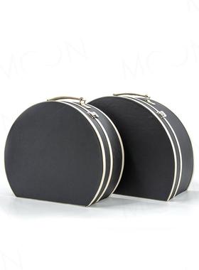 MOON慕空间样板房黑白半月收纳盒衣帽间衣柜收纳箱摆件装饰品软装