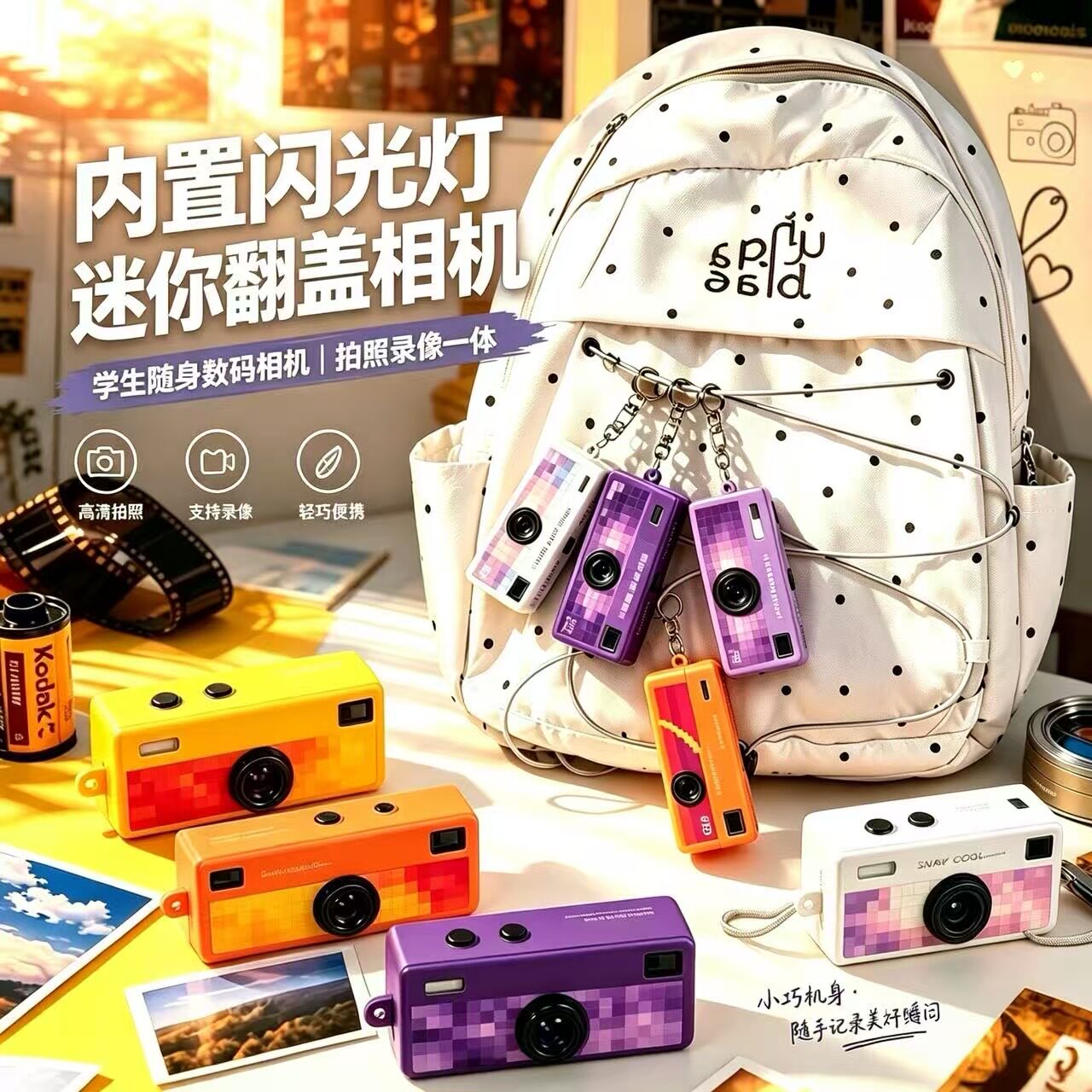 翻转屏高清迷你口袋相机自拍