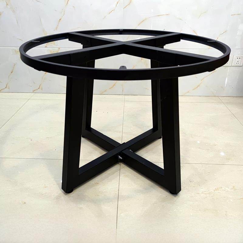 铁圆桌腿支架大理石石板咖啡桌会议圆桌腿支撑架餐桌框架底座定制