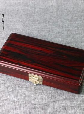 文玩木盒大叶紫檀首饰盒榫卯红木首饰珠宝收纳盒玉器印章古玩收纳