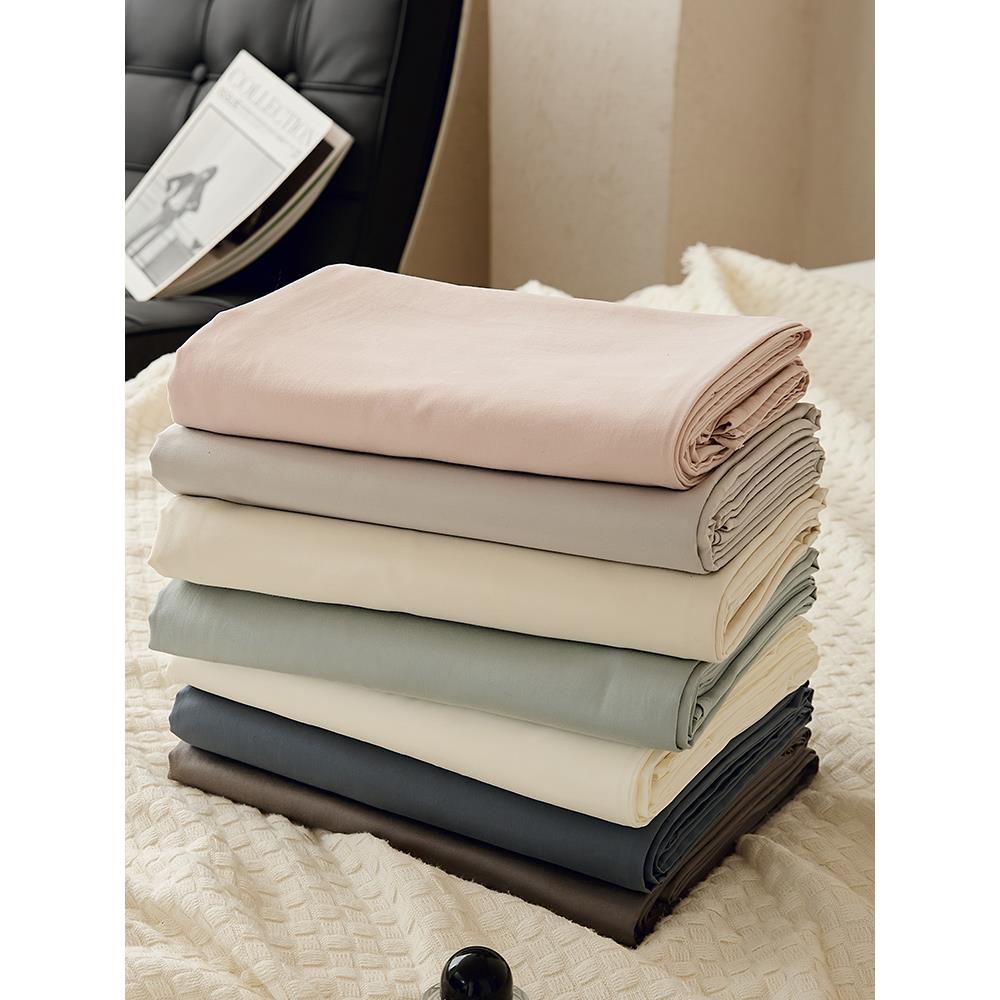 单品100S全棉磨毛纯色床单男女单件加厚秋冬床笠简约大方简洁高支