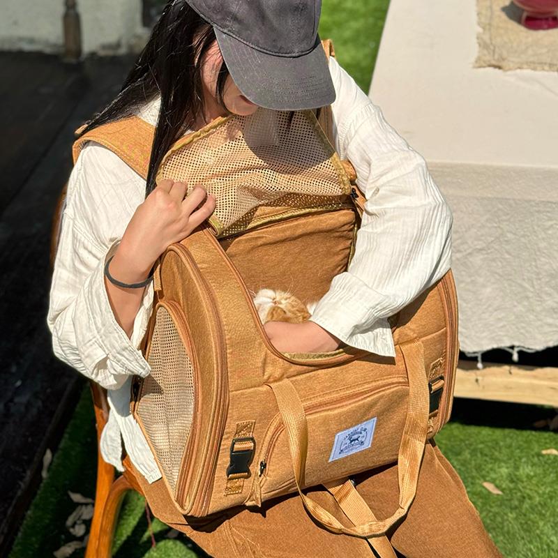 宠物外出包猫咪揹包双肩透气狗狗书包猫笼子猫包外出行可携式轻便