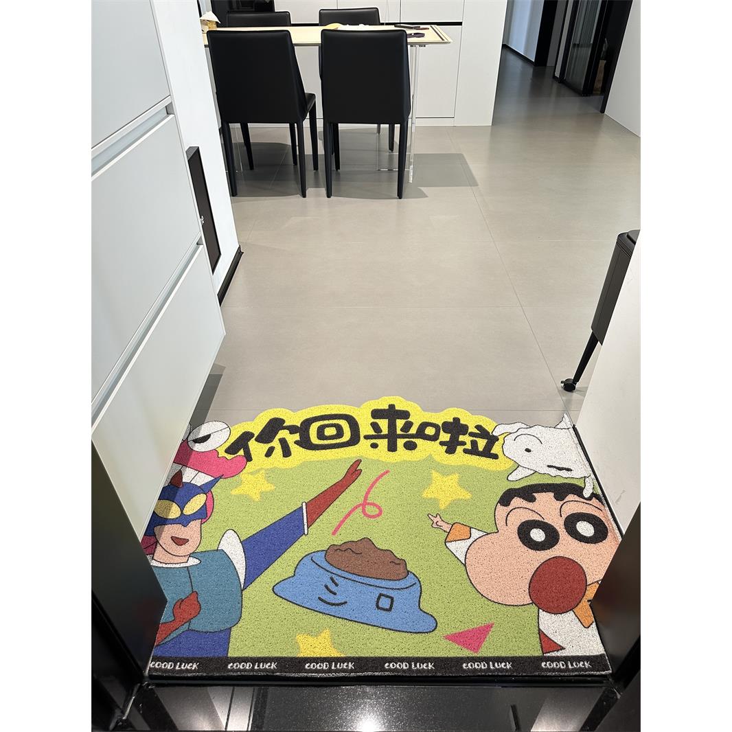 风与海蜡笔新灿入口地垫创意图案，入口铁丝环脚垫，耐污可切割