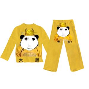 两件套大胆龙图休闲套装印花速干t恤创意长裤情侣闺蜜装上衣