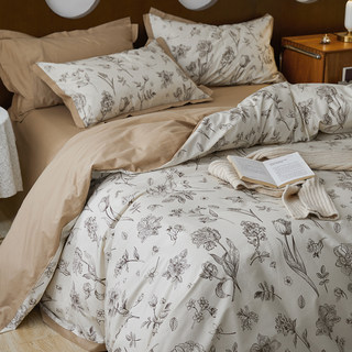 A类长绒棉床上用品四件套纯棉100全棉床单被套罩简约床笠床品套件