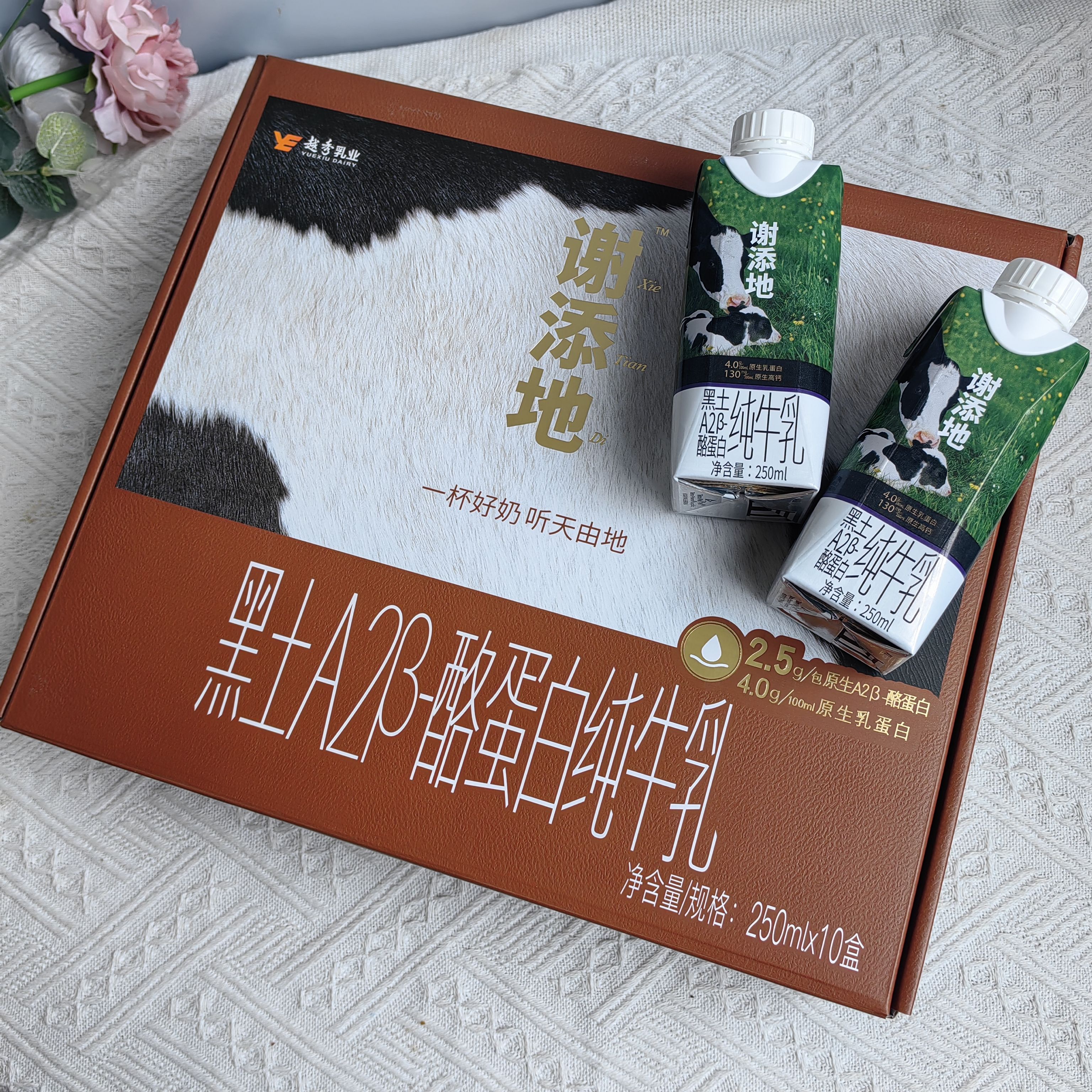 越秀乳业谢添地黑土A2β-酪蛋白纯牛乳儿童成人营养纯牛奶礼盒装