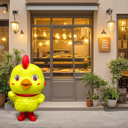 卡通公鸡雕塑模型农场炒鸡店面吉祥物大摆件户外门头网红装饰定制