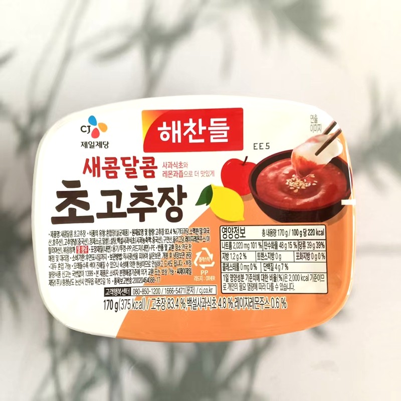 临期韩国希杰好餐得醋辣酱辣酱日式蔬菜蘸酱海鲜蘸料食品辣酱170g