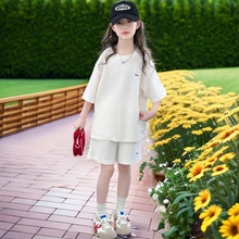 女童夏季中大童儿童套装夏装新款休闲短袖运动短裤女孩洋气两件套