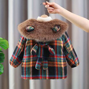 女童棉服连帽冬季2025加绒新款儿童加厚宝宝冬装外套洋气时尚棉服