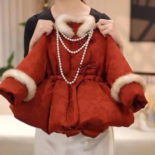 外套冬装 儿童加厚国风洋气保暖宝宝拜年冬季 2025新款 女童棉服冬季