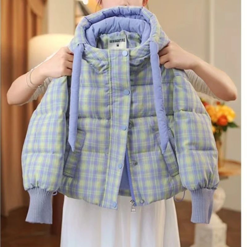 女童棉服冬季儿童加厚2025新款小女孩中大童格子棉衣外套洋气保暖