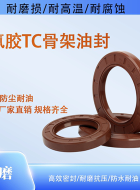 氟胶TC骨架油封耐高温耐腐蚀耐磨内径16/17/18/19/20TG4外螺纹