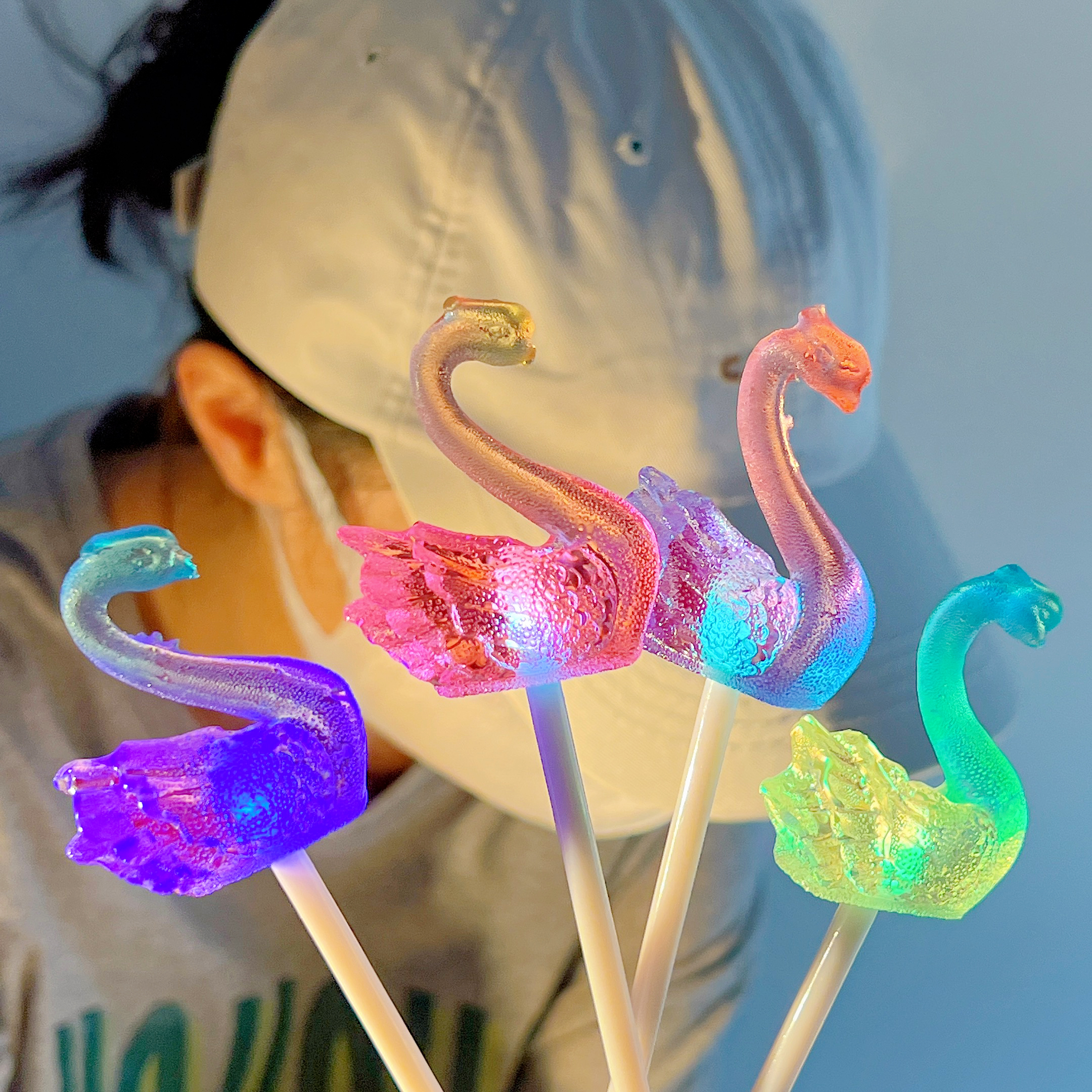 高颜值创意无蔗糖发光棒棒糖健康无蔗糖礼盒装新年礼物袋糖果