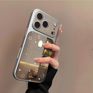 适用苹果17promax手机壳iPhone16pro新款 全包air秒变17高级蓝星凯蒂 16plus镜面15大视窗套硅胶14防摔13女款