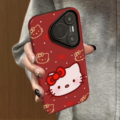 2026马年新年款适用华为Pura80pro手机壳huaweiPura80Ultra新款70高级红色p60套p40本命年50蝴蝶结凯蒂