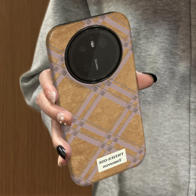 灰粉格子适用华为mate80pro手机壳huaweimate70pro新款50高级防摔mate40套磨砂简约mate60可爱韩系30菲林防摔