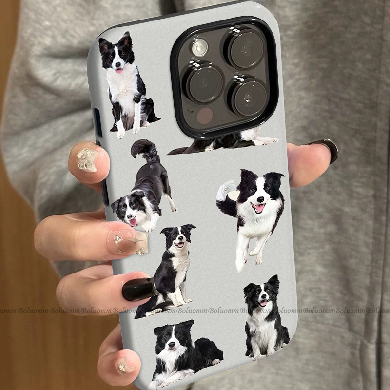 菲林适用于苹果17promax手机壳帅气边牧iphone12/13套硅胶14max全包防摔xs动物可爱15plus网红新款女air潮牌6