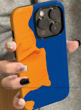 菲林适用于苹果17promax手机壳橙色涂料iphone12/13套硅胶14max全包防摔xs简约小众15plus网红新款女air潮牌6