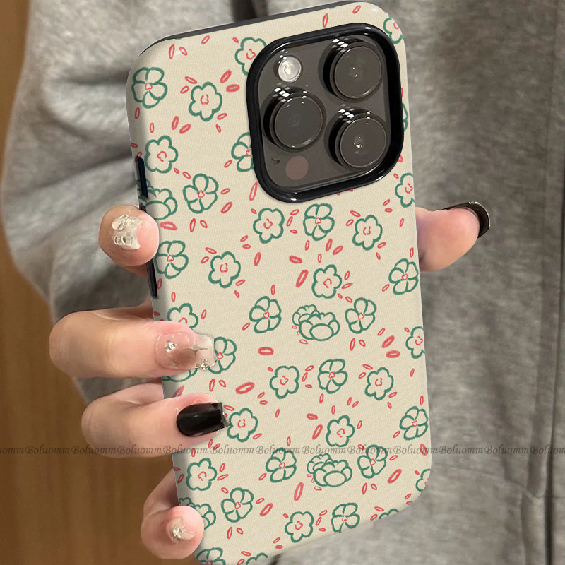 菲林适用于苹果17promax手机壳红叶绿花iphone12/13套硅胶14max全包防摔xs简约日韩15plus网红新款女air潮牌6