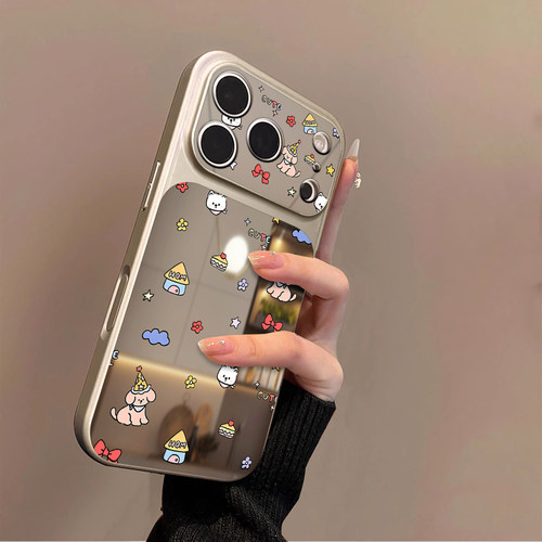 适用苹果17promax手机壳iPhone16pro新款16plus镜面15大视窗套硅胶14防摔13女款全包air秒变17高级小狗之家