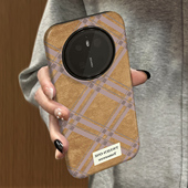 灰粉格子适用华为mate80pro手机壳huaweimate70pro新款 50高级防摔mate40套磨砂简约mate60可爱韩系30菲林防摔