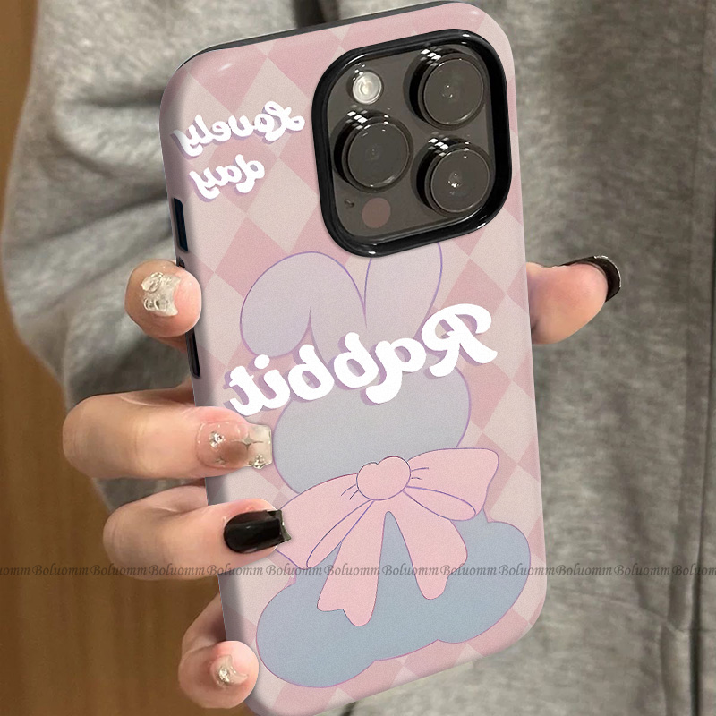 菲林适用于苹果17promax手机壳棱格兔子iphone12/13套硅胶14max全包防摔xs简约日韩15plus网红新款女air潮牌6