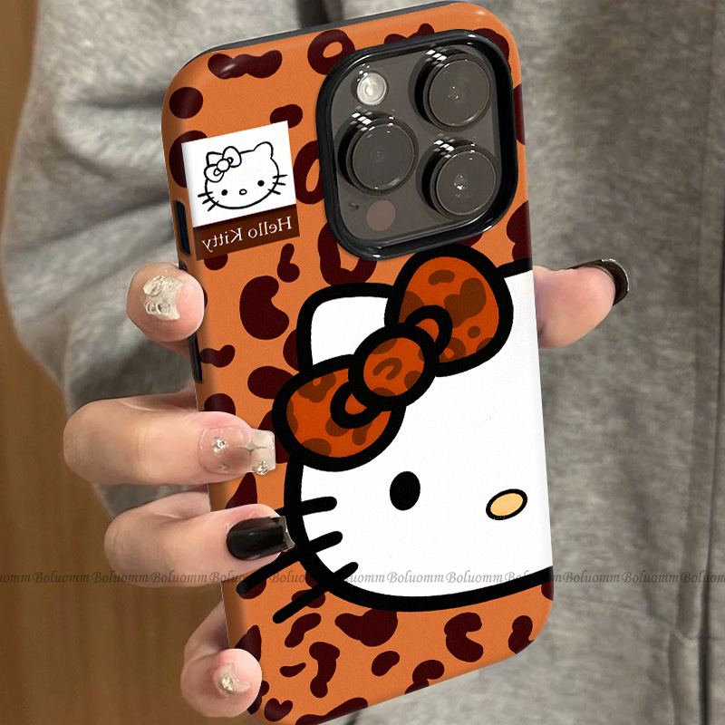 菲林适用于苹果17promax手机壳豹纹凯蒂iphone12/13套硅胶14max全包防摔xs卡通日韩15plus网红新款女air潮牌6