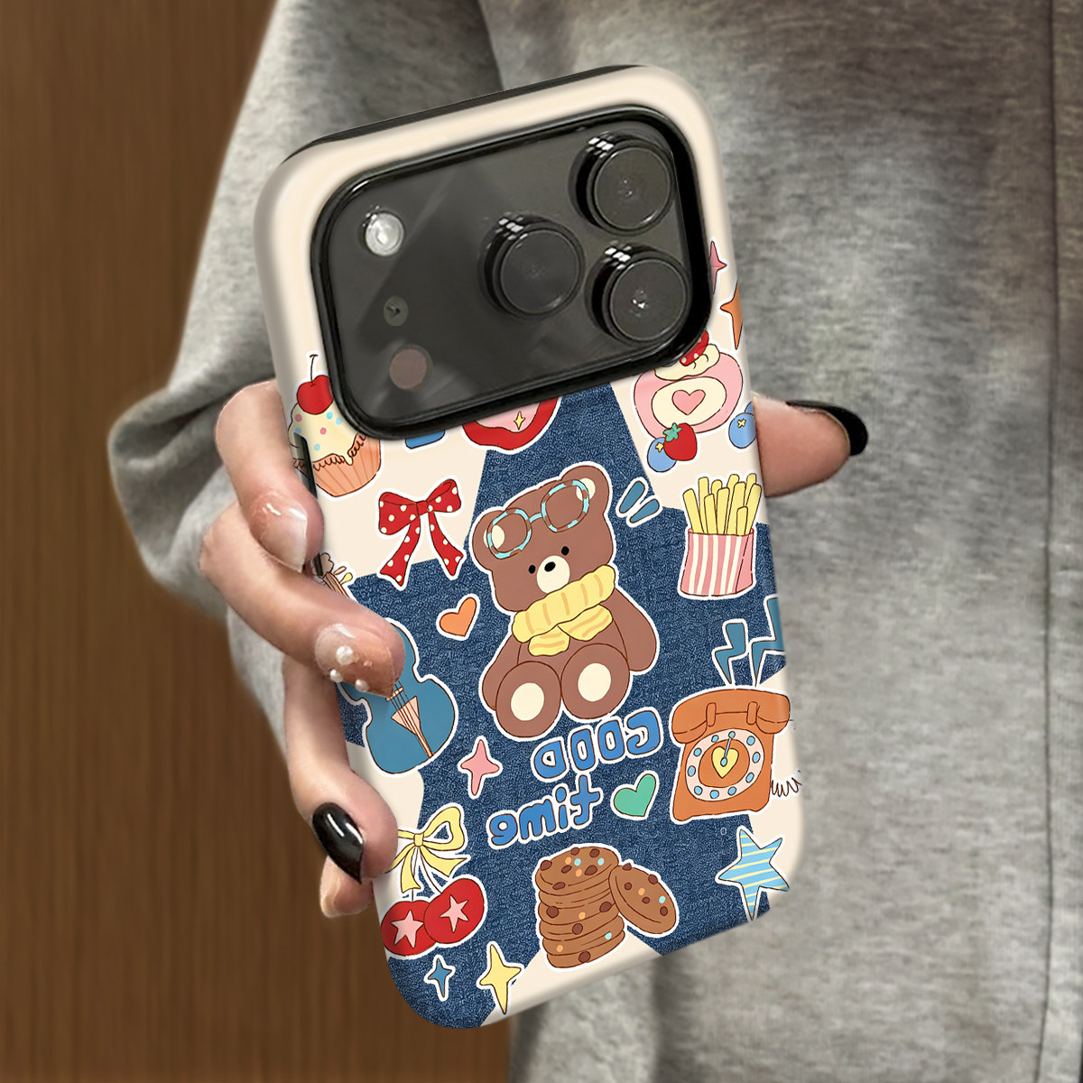 菲林适用于苹果17promax手机壳iphone12/13套硅胶14max全包xs小众韩系15plus网红新款女air潮牌6牛仔小熊,3C数码配件,手机保护套/壳,淘宝优惠券,粉丝福利购,淘宝优惠卷