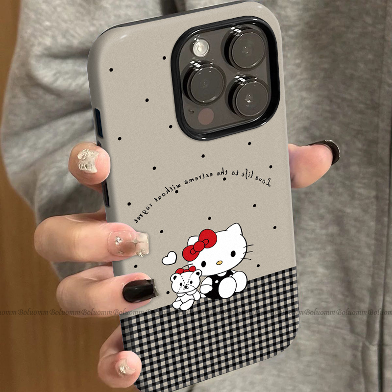 菲林适用于苹果17promax手机壳凯蒂小熊iphone12/13套硅胶14max全包防摔xs卡通日韩15plus网红新款女air潮牌6