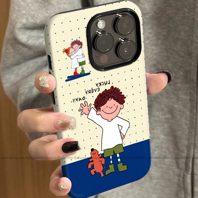 菲林适用于苹果17promax手机壳波点男孩iphone12/13套硅胶14max全包防摔xs卡通欧美15plus网红新款女air潮牌6