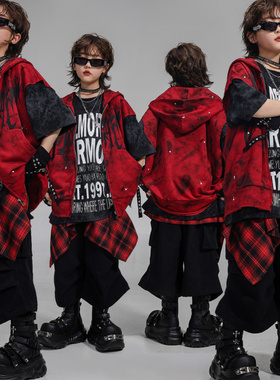 男孩嘻哈街舞潮服少儿元旦演出服hiphop架子鼓套装女孩爵士表演服