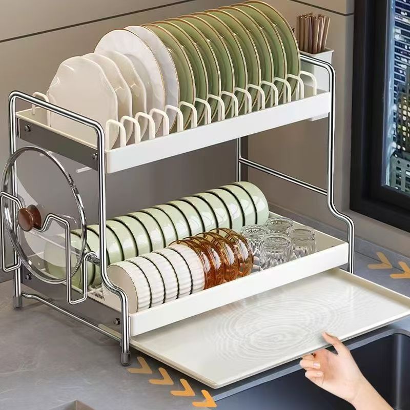 德国品质置物架厨房台面碗架放碗盘沥水架家用多功能砧板筷筒碗碟