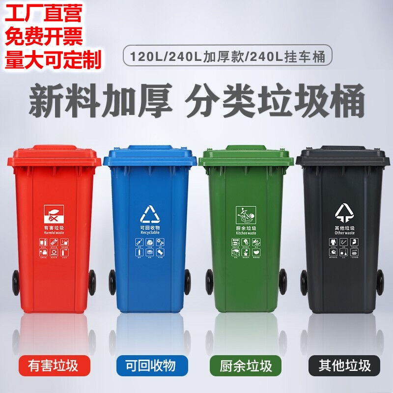 顺云鑫垃圾桶大号户外大型带盖物业垃圾箱室外环卫垃圾筐厂家分类