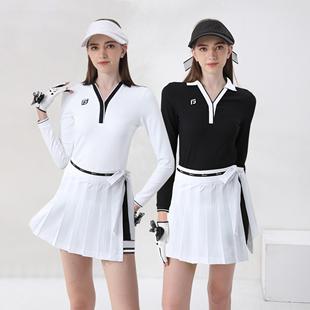春秋季高尔夫女装上衣长袖网球套装速干裙子围裙弹力透气golf运动