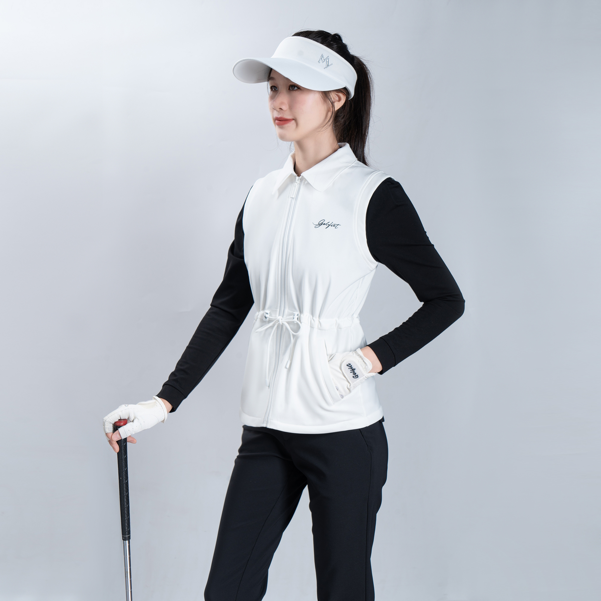 高尔夫女士马甲薄绒背心运动款