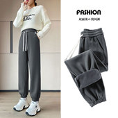 冬季 180宽松束脚运动卫裤 加绒加厚超长防风裤 子女高个子175加长款