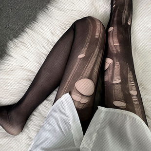 Stokin hitam pakai buang koyak seksi stoking nipis boleh dip