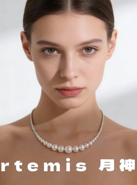 施家珍珠碎银子渐变微笑项链小众高级毛衣颈联