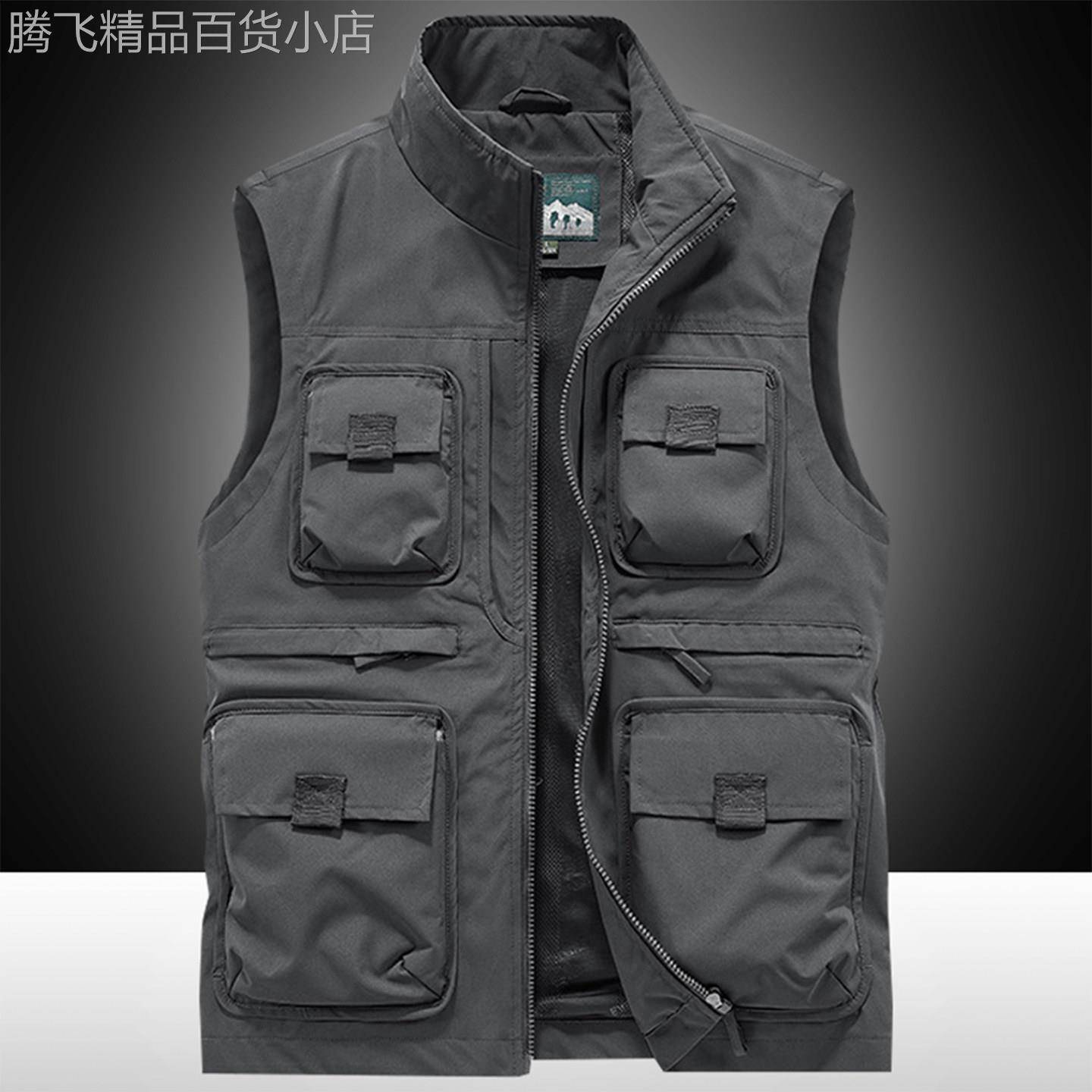 MK正品马甲男春秋季户外多功能战术背心立领休闲坎肩高端男士上衣