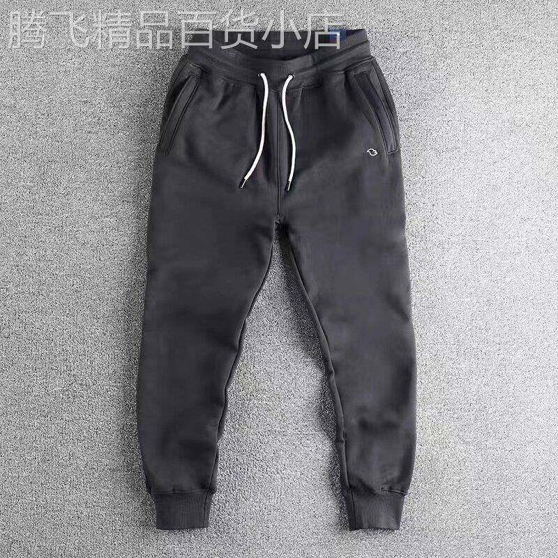 代购潮男秋冬美式运动小脚裤高奢宽松束脚裤小鸟刺绣男士休闲卫裤
