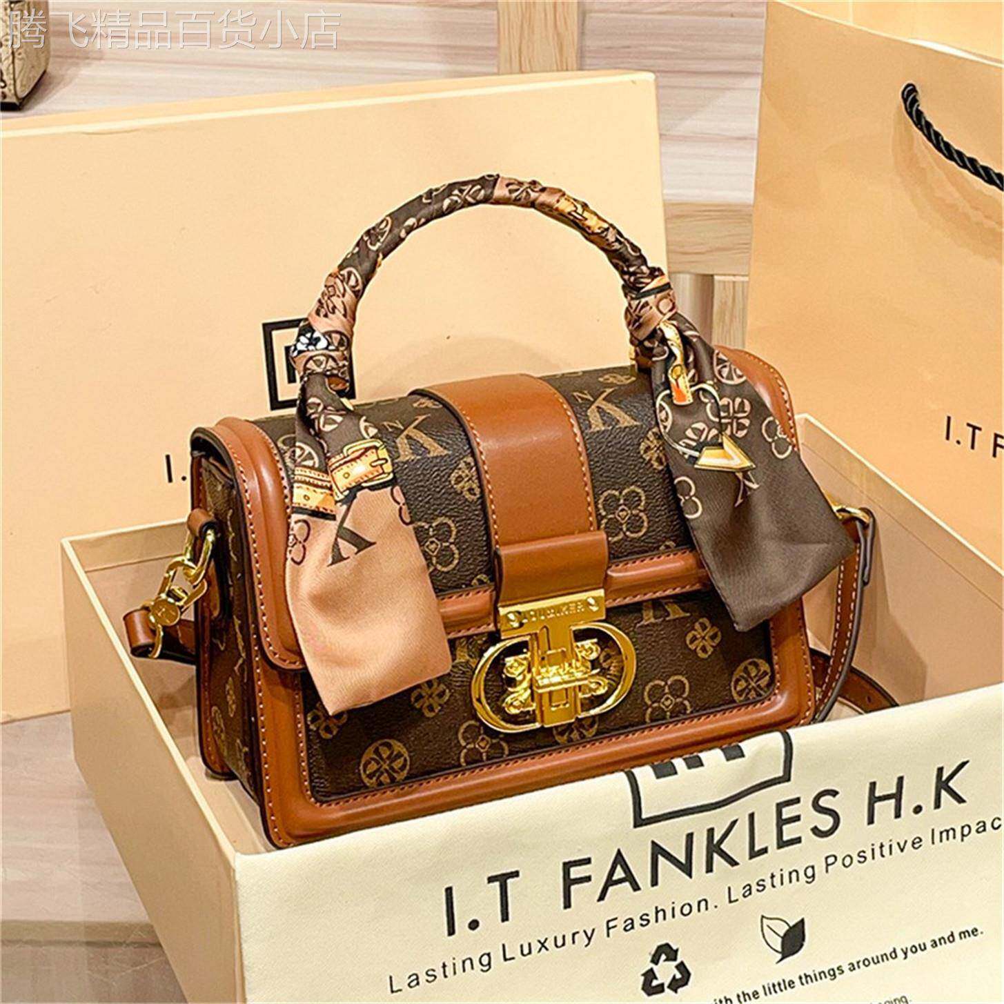 香港代购奢侈品名牌专柜正品2026新款真皮女单肩包手提斜挎小方包