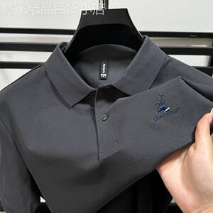 韩国专柜重磅100%纯棉polo衫男夏季短袖T恤透气潮流刺绣上衣T恤男