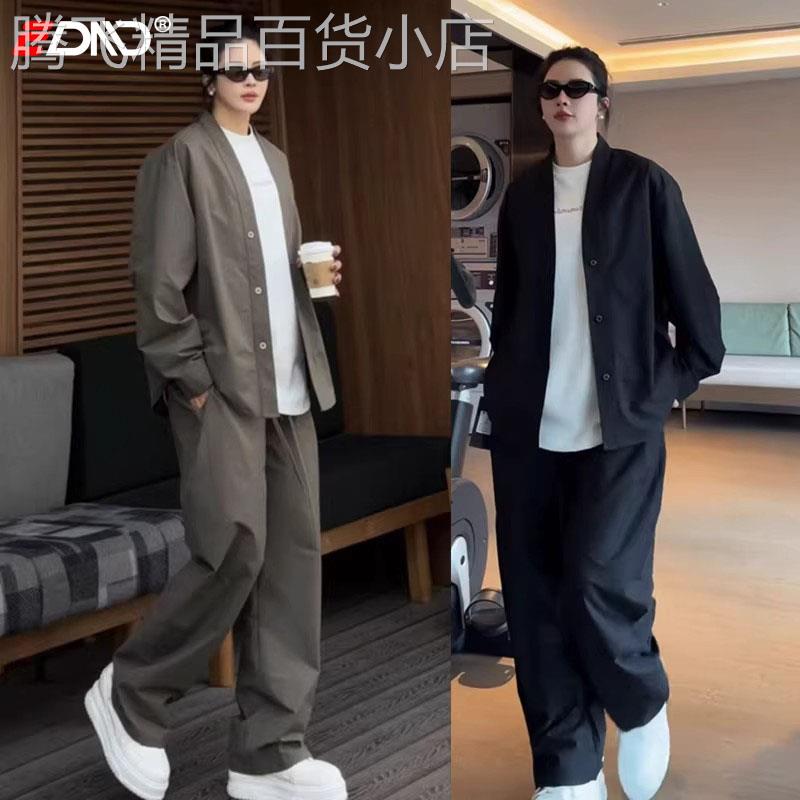 高端男士休闲套装2026新款春秋季V领开衫外套男款休闲裤子两件套