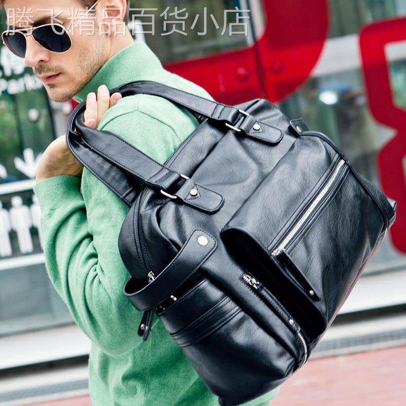 欧洲站时尚手提包男真皮单肩包斜挎包男士韩版潮旅行包休闲大包