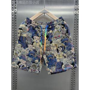 Mostarsea~小熊3D印花！休闲短裤男夏季薄款五分裤宽松潮牌沙滩裤