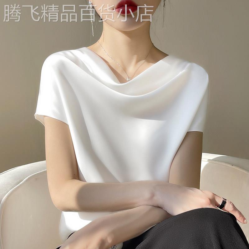 白色短袖T恤女夏季薄款2026新款宽松设计感大尺码胖mm半袖T恤上衣