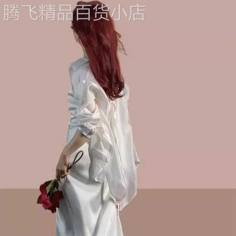 设计感后背开叉雪纺衬衫防晒衣女夏2026新款百搭薄款外套防晒上衣