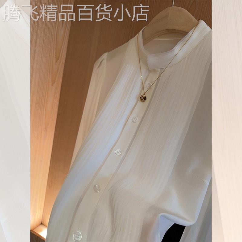 法式宽松显瘦衬衫女装春夏新款衬衣上衣高级感减龄小众设计感小衫